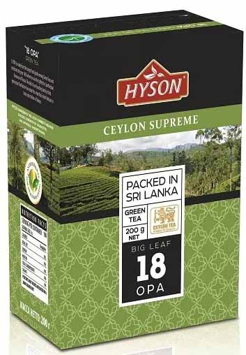 Hyson OPA 18 зеленый крупнолистовой чай, 100 гр., Цейлон