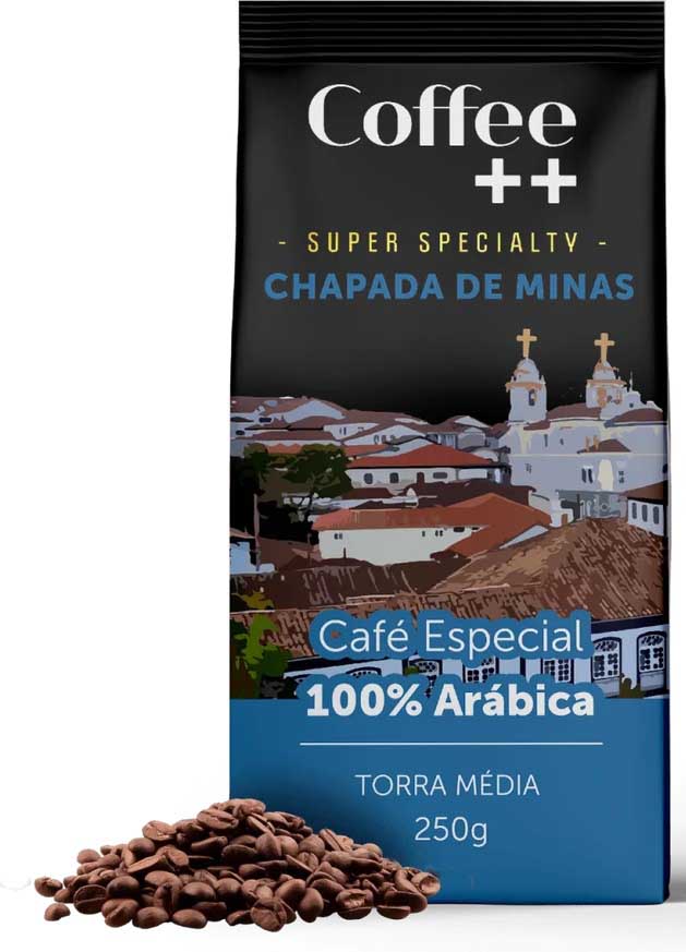 Coffee ++ Chapada De Minas/Кофе++ Чапада де Минас, в зернах, пакет 250 грамм, Бразилия