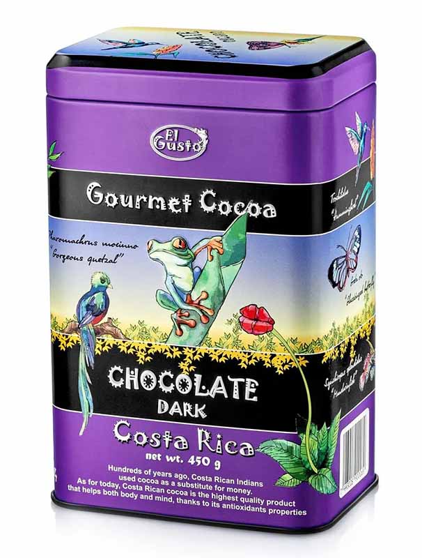 El Gusto Dark Chocolate /Эль Густо Темный Шоколад 50%, какао-напиток растворимый с тростниковым сахаром, ж/б 450 грамм, Коста-Рика