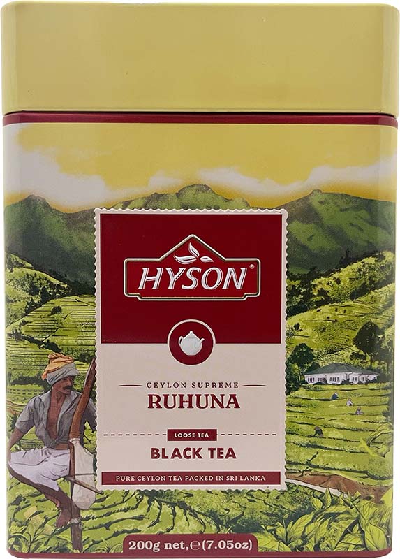 Hyson RUHUNA / Хайсон РУХУНА черный крупнолистовой чай, 200 гр., жестяная банка, Цейлон