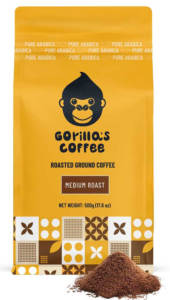 Gorillas Coffee / Гориллас Кофе молотый кофе средняя обжарка, пакет 500 гр., Руанда