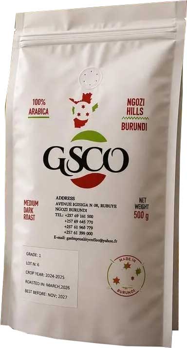 Бурунди GSCO Ngozi Hills кофе в зернах средняя обжарка, пакет 500 гр., Бурунди